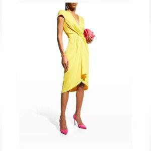 BADGLEY MISCHKA Drape Front Cap Sleeve Sheath Dress